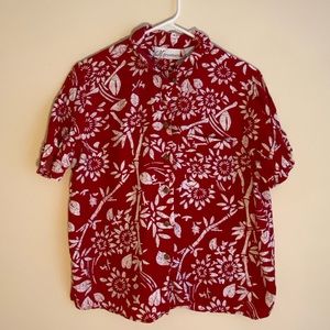 Red Hawaiian Print Shirt